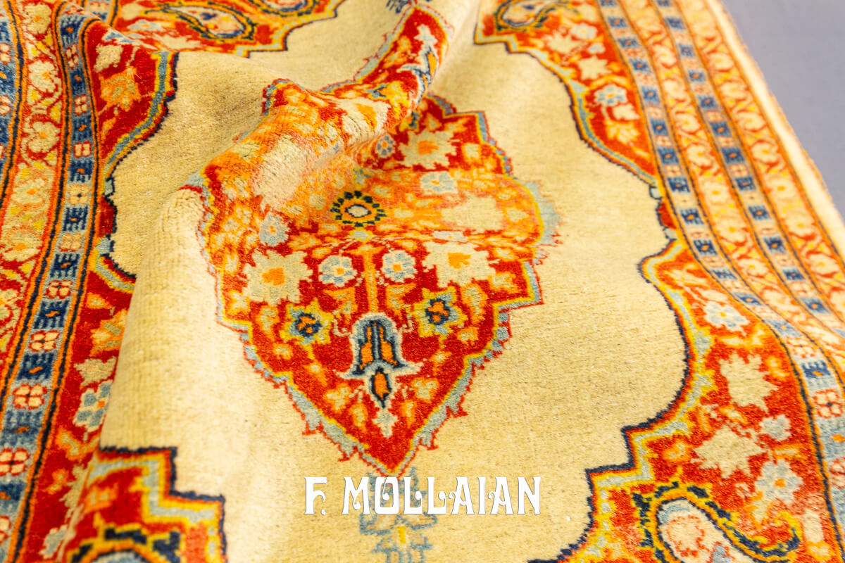 Tappeto Antico Classico Color Beige Tabriz Hagi Gialili n°:362048
